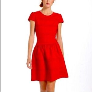 ANTHROPOLOGIE Girls from Savoy Red Dress 4 Empire Classic Casual Stripe Swift